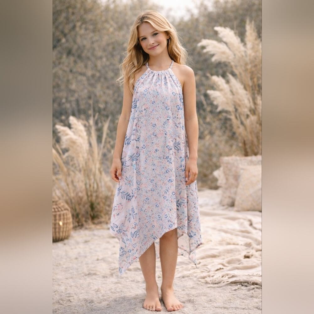 Old Navy Boho Floral Hankerchief Cut Sundress sz 10-12( L)